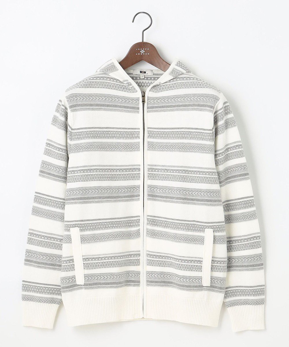 【ジョセフ アブード/JOSEPH ABBOUD / MEN】の【柔らかな肌触り】洗える!コットンブークレーニットパーカー インテリア・キッズ・メンズ・レディースファッション・服の通販 founy(ファニー) 　ファッション　Fashion　メンズファッション　Fashion for Men　トップス・カットソー　Cut & Sew Tops　ニット・セーター / 定番トップス　Knit Tops & Sweaters　パーカー・フーディー / カジュアルコーデ　Hoodies & Parkas　おすすめ　Recommended / Our Picks　アクリル　Acrylic Material　ジャカード／ジャガード　Jacquard, Woven Pattern　テクスチャー　Texture, Textured Fabric　パーカー　Hoodie, Parka　ブルゾン　Blouson, Bomber Jacket　夏　Summer　春　Spring　S/S・春夏　SS, Spring/Summer, Warm Season　洗える　Machine Washable　羽織　Haori, Light Jacket　ホワイト系7|ID: prp329100004678057 ipo3291000000033796740