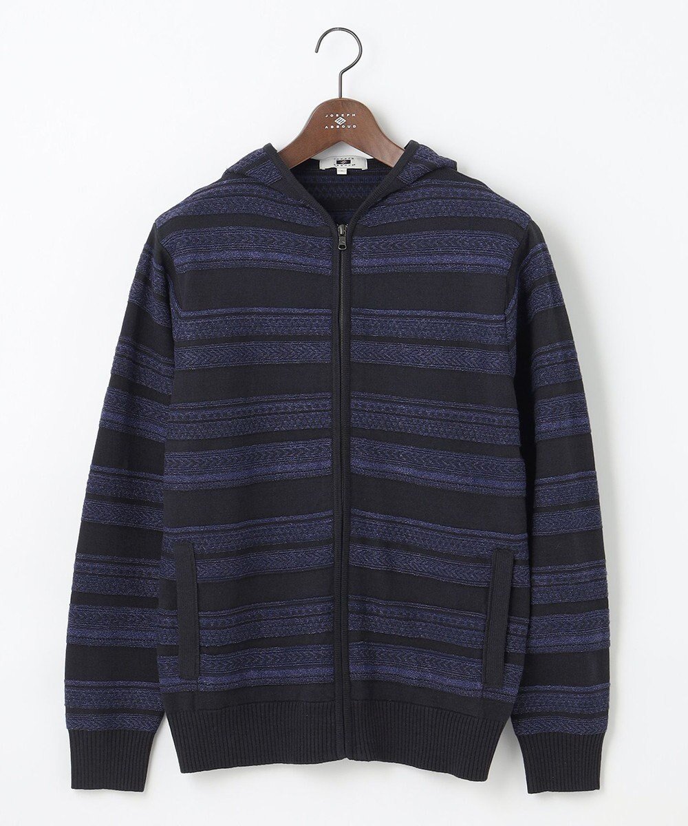 【ジョセフ アブード/JOSEPH ABBOUD / MEN】の【柔らかな肌触り】洗える!コットンブークレーニットパーカー インテリア・キッズ・メンズ・レディースファッション・服の通販 founy(ファニー) 　ファッション　Fashion　メンズファッション　Fashion for Men　トップス・カットソー　Cut & Sew Tops　ニット・セーター / 定番トップス　Knit Tops & Sweaters　パーカー・フーディー / カジュアルコーデ　Hoodies & Parkas　おすすめ　Recommended / Our Picks　アクリル　Acrylic Material　ジャカード／ジャガード　Jacquard, Woven Pattern　テクスチャー　Texture, Textured Fabric　パーカー　Hoodie, Parka　ブルゾン　Blouson, Bomber Jacket　夏　Summer　春　Spring　S/S・春夏　SS, Spring/Summer, Warm Season　洗える　Machine Washable　羽織　Haori, Light Jacket　ネイビー系7|ID: prp329100004678057 ipo3291000000033796741