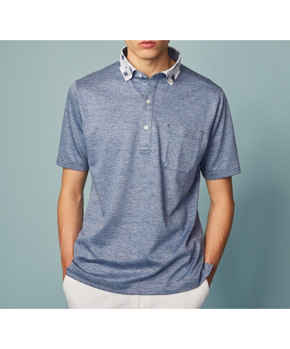 【ジョセフ アブード/JOSEPH ABBOUD / MEN】の【リネン素材/清涼感/吸水速乾】リネン天竺 ポロシャツ インテリア・キッズ・メンズ・レディースファッション・服の通販 founy(ファニー)  ファッション Fashion メンズファッション Fashion for Men トップス・カットソー Cut & Sew Tops メンズシャツ Shirts ポロシャツ / きれいめカジュアルスタイル Polo Shirts 春 Spring 吸水 Absorbent, Quick-Dry フランス France, French ベスト Vest, Waistcoat ポロシャツ Polo Shirt, Collared Tee メランジ Melange, Mixed Yarn リネン Linen, Linen Fabric S/S・春夏 SS, Spring/Summer, Warm Season 夏 Summer サックスブルー系|ID: prp329100004678064 ipo3291000000034199118