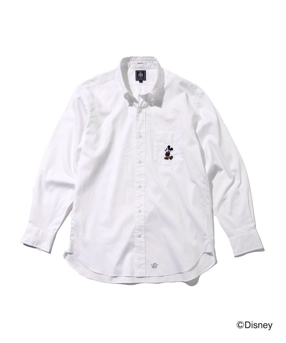 【ジェイ プレス/J.PRESS / MEN】の【DISNEY COLLECTION】【UNISEX】ピンオックス シャツ/ B.D. / ミッキーマウス インテリア・キッズ・メンズ・レディースファッション・服の通販 founy(ファニー) 　ファッション　Fashion　レディースファッション　Fashion for Women　トップス・カットソー　Cut & Sew Tops　シャツ・ブラウス・オフィスカジュアル　Elegant Blouses & Button-Ups　コレクション　Collection, Seasonal Line　定番　Standard, Basic Item　人気　Popular, Best Seller　ビンテージ　Vintage, Retro Style　プリント　Print, Printed Pattern　ポケット　Pocket, Pocket Detail　ユニセックス　Unisex, Genderless　A/W・秋冬　Autumn/Winter　S/S・春夏　SS, Spring/Summer, Warm Season　新作・新入荷　New Arrivals / New In　夏　Summer　ホワイト系|ID: prp329100004678100 ipo3291000000033796978