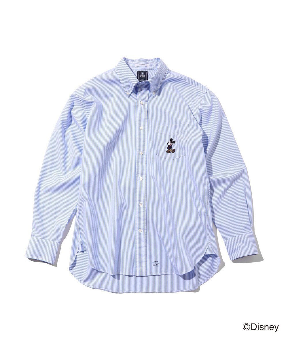 【ジェイ プレス/J.PRESS / MEN】の【DISNEY COLLECTION】【UNISEX】ピンオックス シャツ/ B.D. / ミッキーマウス インテリア・キッズ・メンズ・レディースファッション・服の通販 founy(ファニー) 　ファッション　Fashion　レディースファッション　Fashion for Women　トップス・カットソー　Cut & Sew Tops　シャツ・ブラウス・オフィスカジュアル　Elegant Blouses & Button-Ups　コレクション　Collection, Seasonal Line　定番　Standard, Basic Item　人気　Popular, Best Seller　ビンテージ　Vintage, Retro Style　プリント　Print, Printed Pattern　ポケット　Pocket, Pocket Detail　ユニセックス　Unisex, Genderless　A/W・秋冬　Autumn/Winter　S/S・春夏　SS, Spring/Summer, Warm Season　新作・新入荷　New Arrivals / New In　夏　Summer　サックスブルー系1|ID: prp329100004678100 ipo3291000000033796980