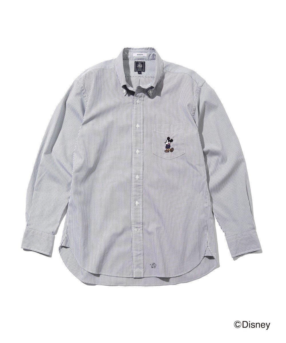 【ジェイ プレス/J.PRESS / MEN】の【DISNEY COLLECTION】【UNISEX】ピンオックス シャツ/ B.D. / ミッキーマウス インテリア・キッズ・メンズ・レディースファッション・服の通販 founy(ファニー) 　ファッション　Fashion　レディースファッション　Fashion for Women　トップス・カットソー　Cut & Sew Tops　シャツ・ブラウス・オフィスカジュアル　Elegant Blouses & Button-Ups　コレクション　Collection, Seasonal Line　定番　Standard, Basic Item　人気　Popular, Best Seller　ビンテージ　Vintage, Retro Style　プリント　Print, Printed Pattern　ポケット　Pocket, Pocket Detail　ユニセックス　Unisex, Genderless　A/W・秋冬　Autumn/Winter　S/S・春夏　SS, Spring/Summer, Warm Season　新作・新入荷　New Arrivals / New In　夏　Summer　ネイビー系1|ID: prp329100004678100 ipo3291000000033796981
