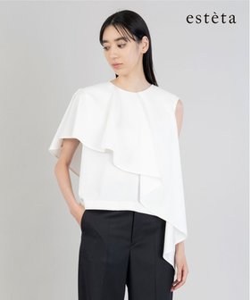 【23区/NIJYUSANKU】 【エステータ】トリアセファインジャージー ラッフルデザイン カットソー人気、トレンドファッション・服の通販 founy(ファニー) ファッション Fashion レディースファッション Fashion for Women トップス・カットソー Cut & Sew Tops シャツ・ブラウス・オフィスカジュアル Elegant Blouses & Button-Ups ロングTシャツ・Tシャツ Longline T-Shirts & Tees カットソー・ベーシックTシャツ Cut-and-Sewn Tops / Stretch Tees & Basics アシンメトリー Asymmetrical Style 春 Spring カットソー Cut and Sewn Top コンパクト Compact, Small Size フレア Flare, Flared ベーシック Basic, Essential ミックス Mix, Mixed Style ラッフル Ruffle, Frill S/S・春夏 SS, Spring/Summer, Warm Season 夏 Summer エレガント 上品 Elegant |ID:prp329100004678148