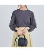 【組曲/KUMIKYOKU】のミニ裏毛チュールスリーブ カットソー チャコールグレー系|ID: prp329100004678158 ipo3291000000033797312