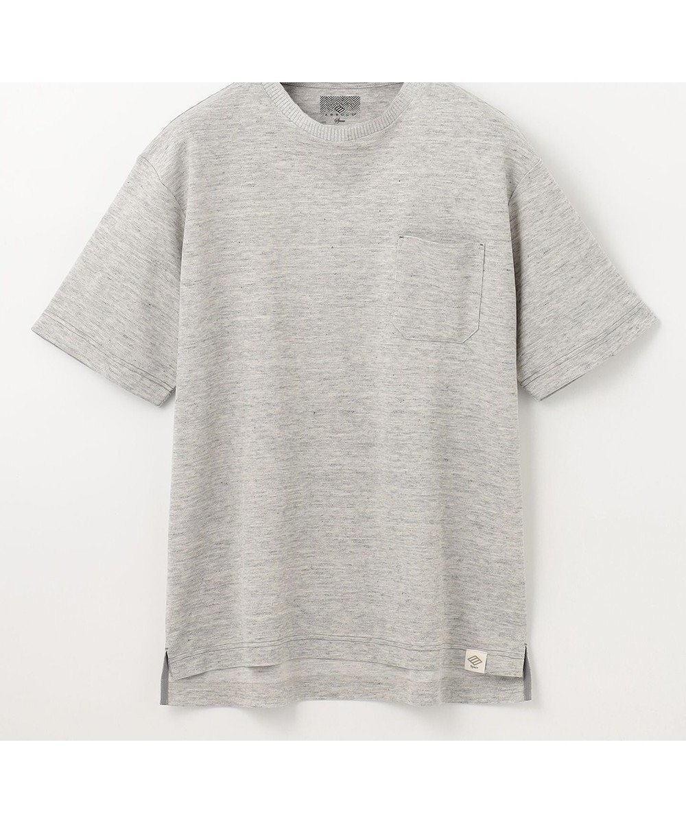 【ジョセフ アブード マウンテン/JOSEPH ABBOUD MOUNTAIN】の【SPACE/UNISEX】清涼感 リネンハニカム Tシャツ インテリア・キッズ・メンズ・レディースファッション・服の通販 founy(ファニー) 　ファッション　Fashion　レディースファッション　Fashion for Women　トップス・カットソー　Cut & Sew Tops　シャツ・ブラウス・オフィスカジュアル　Elegant Blouses & Button-Ups　ロングTシャツ・Tシャツ　Longline T-Shirts & Tees　カットソー・ベーシックTシャツ　Cut-and-Sewn Tops / Stretch Tees & Basics　春　Spring　カットソー　Cut and Sewn Top　吸水　Absorbent, Quick-Dry　フランス　France, French　メランジ　Melange, Mixed Yarn　ユニセックス　Unisex, Genderless　リネン　Linen, Linen Fabric　リラックス　Relax, Relaxed Fit　S/S・春夏　SS, Spring/Summer, Warm Season　夏　Summer　ライトグレー系|ID: prp329100004678187 ipo3291000000033797460