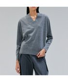 【ベイジ,/BEIGE,】の【洗える】POMPE / ウールカシミヤ配色ラインVネックニット Charcoal×Off|ID: prp329100004678230 ipo3291000000033797698