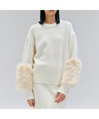 【ベイジ,/BEIGE,】の【洗える・VERY NaVY12月号掲載】CHESTER / フェイクファークルーネックニット Bone|ID: prp329100004678236 ipo3291000000035516886