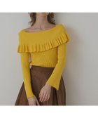 【グレース コンチネンタル/GRACE CONTINENTAL】のオフショルフリルニットトップ イエロー|ID: prp329100004678254 ipo3291000000033797811