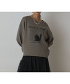 【グレース コンチネンタル/GRACE CONTINENTAL】のCatphoto裏毛トップ カーキ|ID: prp329100004678256 ipo3291000000033797824