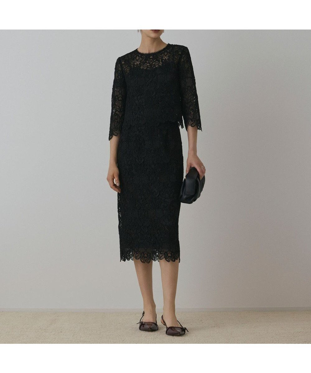 【グレース コンチネンタル/GRACE CONTINENTAL】のレ-スタイトスカート インテリア・キッズ・メンズ・レディースファッション・服の通販 founy(ファニー) 　ファッション　Fashion　レディースファッション　Fashion for Women　スカート　Skirts　シンプル　Simple, Minimal　ジャケット　Jacket, Outerwear　スカラップ　Scallop, Scalloped Edge　リュクス　Luxury, Elegant, High-End, Chic　レース　Lace, Lace Fabric　A/W・秋冬　Autumn/Winter　ブラック|ID: prp329100004678265 ipo3291000000033797864