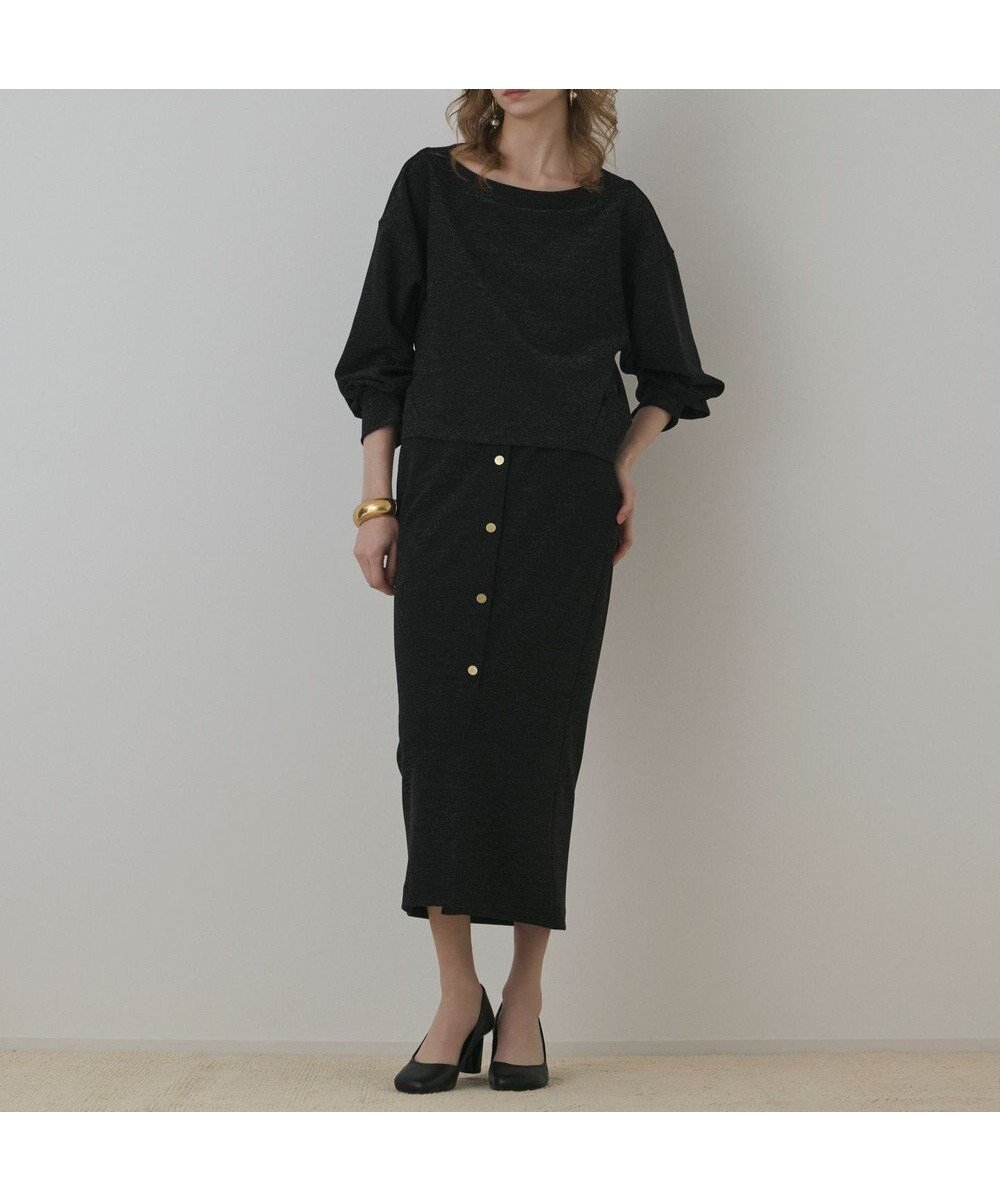 【グレース コンチネンタル/GRACE CONTINENTAL】のラメカットスカート インテリア・キッズ・メンズ・レディースファッション・服の通販 founy(ファニー) 　ファッション　Fashion　レディースファッション　Fashion for Women　スカート　Skirts　今季　This Season, Current Season　スリット　Slit, Slit Detail　セットアップ　Set-Up, Coordinated Outfit　フロント　Front, Front Design　メタル　Metal, Metal Parts　A/W・秋冬　Autumn/Winter　おすすめ　Recommended / Our Picks　ブラック|ID: prp329100004678274 ipo3291000000033797913