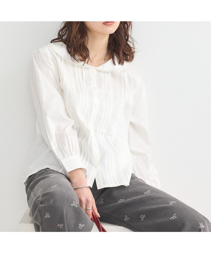 【アースミュージックアンドエコロジー/earth music&ecology】のセーラーカラーブラウス インテリア・キッズ・メンズ・レディースファッション・服の通販 founy(ファニー) https://founy.com/ ファッション Fashion レディースファッション Fashion for Women トップス・カットソー Cut & Sew Tops シャツ・ブラウス・オフィスカジュアル Elegant Blouses & Button-Ups カーディガン Cardigan, Knitwear ジャケット Jacket, Outerwear スリーブ Sleeve, Long Sleeve / Short Sleeve ポケット Pocket, Pocket Detail レース Lace, Lace Fabric ロング Long, Long-Length 夏 Summer 春 Spring S/S・春夏 SS, Spring/Summer, Warm Season |ID: prp329100004678301 ipo3291000000033798042