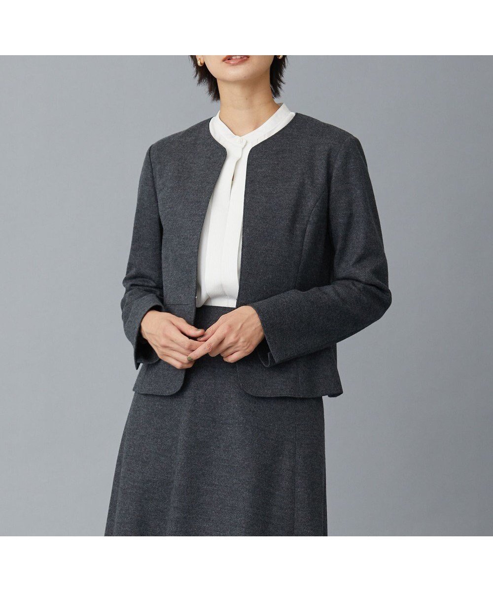 【ジェイ プレス/J.PRESS】のアクアレジェンドウールジャージー ノーカラー ジャケット 人気、トレンドファッション・服の通販 founy(ファニー) 　ファッション　Fashion　レディースファッション　Fashion for Women　アウター　Coat / Outerwear Collection　レディースジャケット・軽アウター　Jackets　ノーカラージャケット / シンプル上品コーデ　Collarless Jackets　ジャケット　Jacket, Outerwear　セットアップ　Set-Up, Coordinated Outfit　フロント　Front, Front Design　A/W・秋冬　Autumn/Winter　羽織　Haori, Light Jacket　ビジネス 仕事 通勤　Business / Work / Commuting　 other-1|ID: prp329100004678397 ipo3291000000033798620