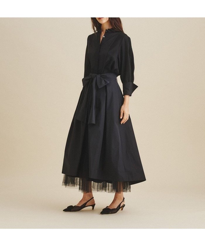 【グレース コンチネンタル/GRACE CONTINENTAL】のブラックタフタオーバースカート インテリア・キッズ・メンズ・レディースファッション・服の通販 founy(ファニー) https://founy.com/ ファッション Fashion レディースファッション Fashion for Women スカート Skirts タフタ Taffeta, Structured Fabric ダウン Down, Puffer ラップ Wrap, Wrap Design リボン Ribbon, Bow 定番 Standard, Basic Item A/W・秋冬 Autumn/Winter |ID: prp329100004678461 ipo3291000000033798886