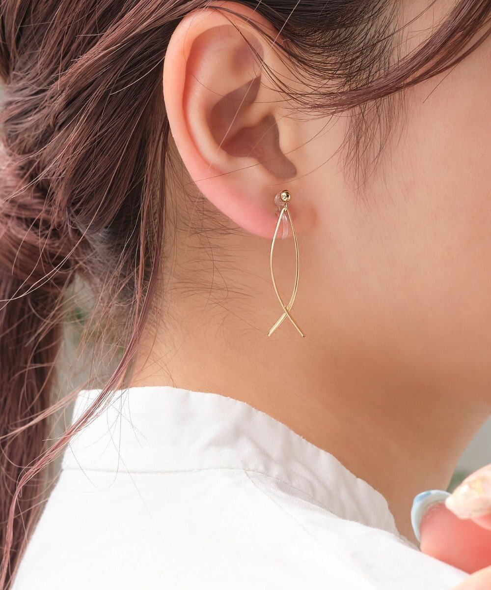 【フィービィー/phoebe】の【K14GF】クロスラインスマートイヤリング インテリア・キッズ・メンズ・レディースファッション・服の通販 founy(ファニー) 　ファッション　Fashion　レディースファッション　Fashion for Women　ジュエリー　Jewelry　ファッションリング　Fashion Rings　イヤリング・フープ・ドロップタイプ　Hoop, Drop & Clip Earrings　アクセサリー　Fashion Accessories　イヤリング　Earrings　エレガント 上品　Elegant　コーティング　Coating, Coated Finish　シンプル　Simple, Minimal　ツイスト　Tweed, Tweed Fabric　バランス　Balance, Style Balance　フィット　Fit, Slim Fit　メタル　Metal, Metal Parts　ゴールド|ID: prp329100004678472 ipo3291000000033798935