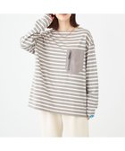 【シェアパーク/SHARE PARK】の【UNISEX】ボートネックボーダーTシャツ(S・Mサイズ) グレージュ×オフボーダー|ID: prp329100004678481 ipo3291000000033798995