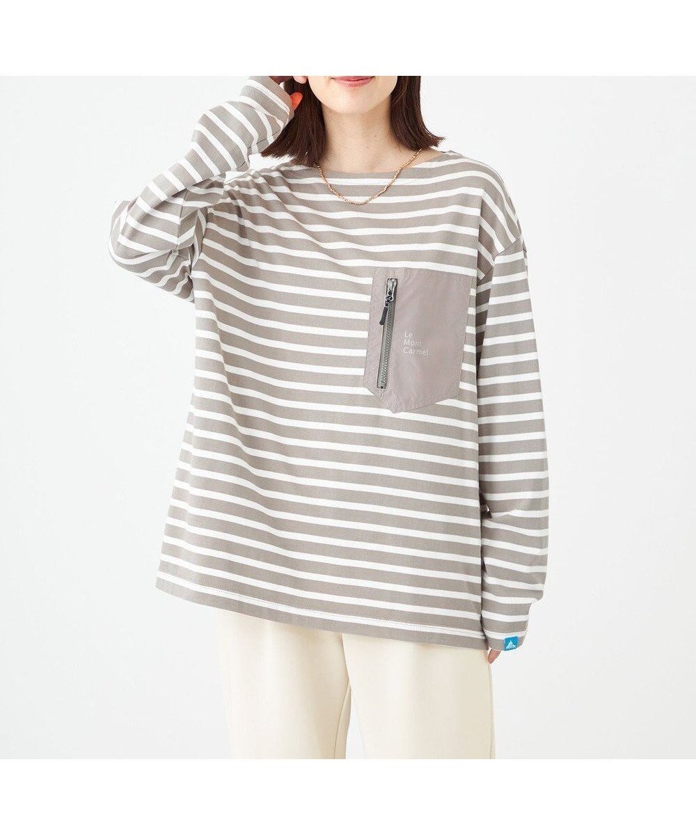【シェアパーク/SHARE PARK】の【UNISEX】ボートネックボーダーTシャツ(S・Mサイズ) インテリア・キッズ・メンズ・レディースファッション・服の通販 founy(ファニー) 　ファッション　Fashion　レディースファッション　Fashion for Women　トップス・カットソー　Cut & Sew Tops　シャツ・ブラウス・オフィスカジュアル　Elegant Blouses & Button-Ups　ロングTシャツ・Tシャツ　Longline T-Shirts & Tees　カットソー・ベーシックTシャツ　Cut-and-Sewn Tops / Stretch Tees & Basics　ユニセックス　Unisex, Genderless　カットソー　Cut and Sewn Top　A/W・秋冬　Autumn/Winter　グレージュ×オフボーダー|ID: prp329100004678481 ipo3291000000033798995