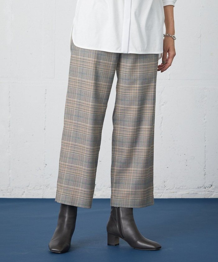 【ジェイ プレス/J.PRESS】の【洗える】PL/Visストレッチチェック セミワイド パンツ インテリア・キッズ・メンズ・レディースファッション・服の通販 founy(ファニー) https://founy.com/ ファッション Fashion レディースファッション Fashion for Women パンツ Pants & Trousers ストレッチ Stretch, Stretchy Fabric ストレート Straight, Straight Cut チェック Check, Plaid, Tartan バランス Balance, Style Balance ワイド Wide, Wide Fit エレガント 上品 Elegant 楽ちん Easy Fit, Comfortable 洗える Machine Washable A/W・秋冬 Autumn/Winter |ID: prp329100004678521 ipo3291000000033799194