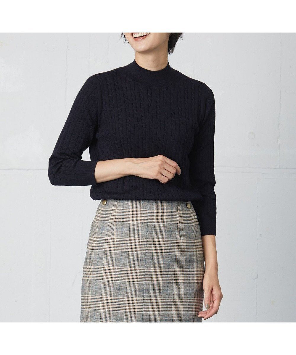 【ジェイ プレス/J.PRESS】の【洗える】KNIT BASIC ハイネック ニット インテリア・キッズ・メンズ・レディースファッション・服の通販 founy(ファニー) 　ファッション　Fashion　レディースファッション　Fashion for Women　トップス・カットソー　Cut & Sew Tops　ニット　Knit Tops & Sweaters　アンサンブル　Ensemble Set　カーディガン　Cardigan, Knitwear　ジャケット　Jacket, Outerwear　セーター　Sweater, Knitwear　トレンド　Trend, Trending Now　ハイネック　High Neck, Mock Neck　定番　Standard, Basic Item　洗える　Machine Washable　A/W・秋冬　Autumn/Winter　ネイビー系|ID: prp329100004678590 ipo3291000000034256743