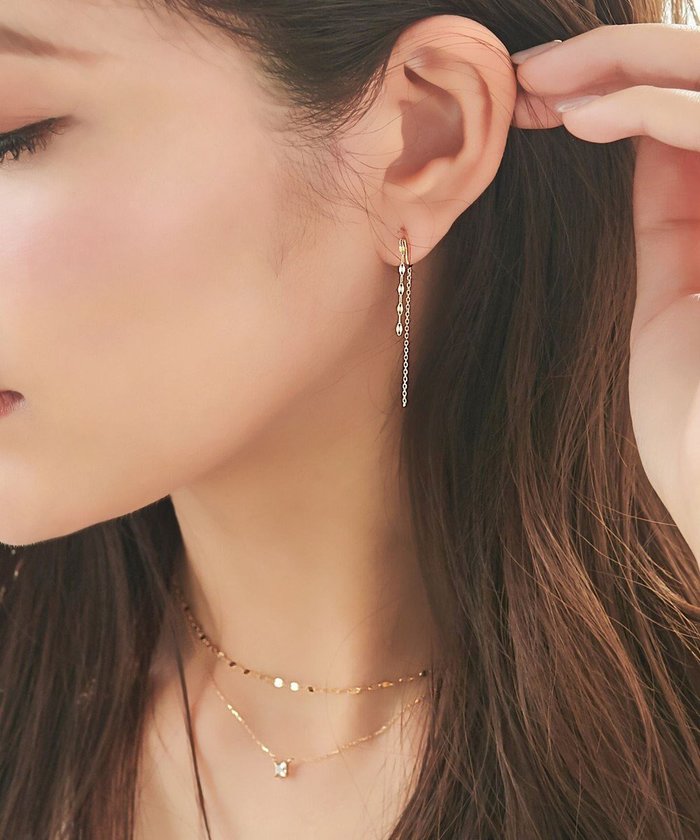 【フィービィー/phoebe】の【K10】チェーン2wayイヤリング インテリア・キッズ・メンズ・レディースファッション・服の通販 founy(ファニー) https://founy.com/ ファッション Fashion レディースファッション Fashion for Women ジュエリー Jewelry ファッションリング Fashion Rings イヤリング・フープ・ドロップタイプ Hoop, Drop & Clip Earrings アクセサリー Fashion Accessories イヤリング Earrings ジュエリー Jewelry, Accessories ジュエル Jewel, Gemstone チェーン Chain, Chain Strap フロント Front, Front Design ボックス Boxy, Box Shape リバーシブル Reversible, Two-Sided |ID: prp329100004678648 ipo3291000000033799697