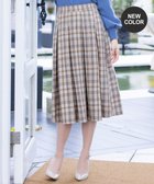 【ティアクラッセ/Tiaclasse】の【洗える】大人上品なウール調タックフレアスカート ベージュチェック|ID: prp329100004678664 ipo3291000000034526388