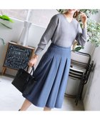 【ティアクラッセ/Tiaclasse】の【洗える】大人上品なウール調タックフレアスカート ブルー|ID: prp329100004678664 ipo3291000000034526390