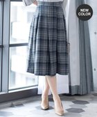 【ティアクラッセ/Tiaclasse】の【洗える】大人上品なウール調タックフレアスカート ブルーチェック|ID: prp329100004678664 ipo3291000000034526391
