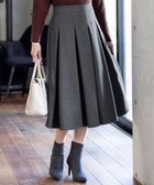 【ティアクラッセ/Tiaclasse】の【洗える】大人上品なウール調タックフレアスカート チャコールグレー|ID: prp329100004678664 ipo3291000000034526392