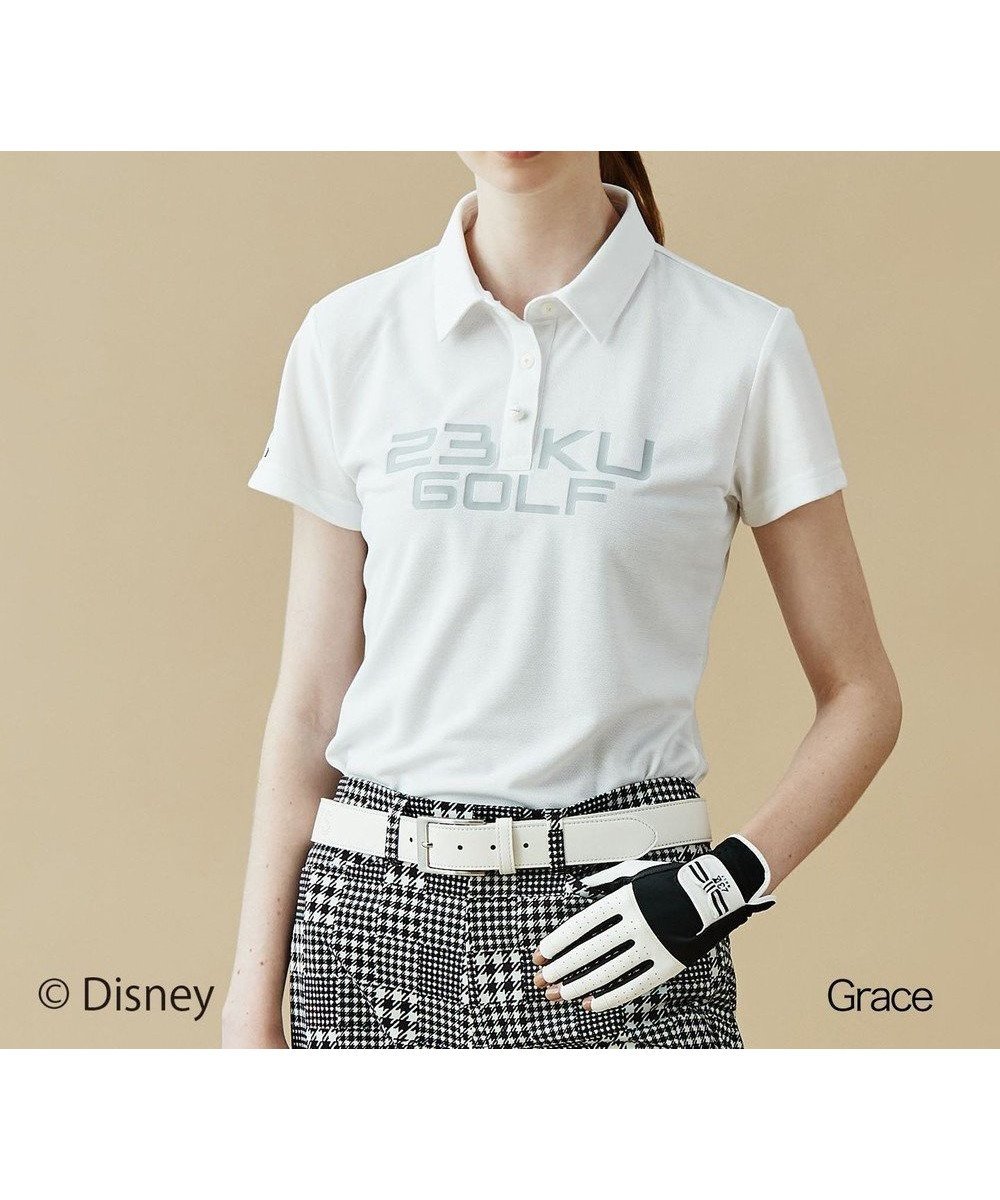 【23区 ゴルフ/NIJYUSANKU GOLF】の【ディズニーコレクション】【WOMEN】〈ミニーマウス〉半そでポロシャツ 人気、トレンドファッション・服の通販 founy(ファニー) 　ファッション　Fashion　レディースファッション　Fashion for Women　トップス・カットソー　Cut & Sew Tops　シャツ・ブラウス・オフィスカジュアル　Elegant Blouses & Button-Ups　ポロシャツ・きれいめカジュアル　Smart-Casual Polo Tops　コレクション　Collection, Seasonal Line　吸水　Absorbent, Quick-Dry　シンプル　Simple, Minimal　スポーティ　Sporty, Casual Athletic　プリント　Print, Printed Pattern　ポロシャツ　Polo Shirt, Collared Tee　ラバー　Rubber, Rubber Sole　A/W・秋冬　Autumn/Winter　S/S・春夏　SS, Spring/Summer, Warm Season　夏　Summer　ゴルフ　Golf　 other-1|ID: prp329100004678667 ipo3291000000033799786