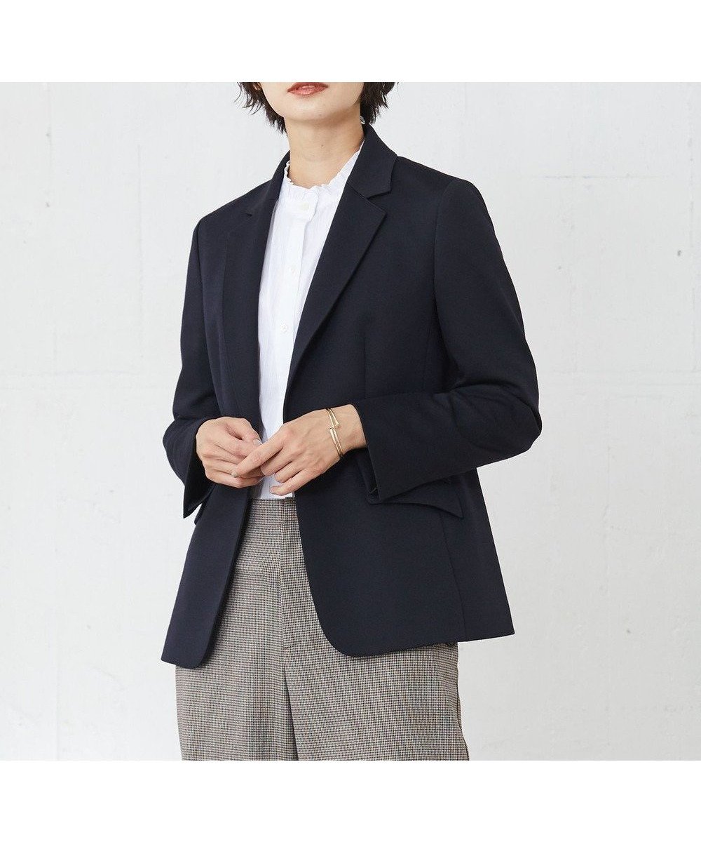 【ジェイ プレス/J.PRESS】のジャージー テーラード ジャケット インテリア・キッズ・メンズ・レディースファッション・服の通販 founy(ファニー) 　ファッション　Fashion　レディースファッション　Fashion for Women　アウター　Coat / Outerwear Collection　レディースジャケット・軽アウター　Jackets　テーラードジャケット / 通勤・きれいめスタイル　Tailored Jackets & Blazers　ジャケット　Jacket, Outerwear　ストレッチ　Stretch, Stretchy Fabric　テーラード　Tailored, Tailored Fit　メタル　Metal, Metal Parts　A/W・秋冬　Autumn/Winter　ネイビー系|ID: prp329100004678673 ipo3291000000033799846