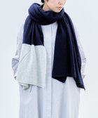 【アンドウール/AND WOOL】の〈上質な素材と手仕事から生まれた優しいニット〉カシミヤ100%の大判ストール(ツートンカラー) ネイビー×ライトグレー|ID: prp329100004678692 ipo3291000000033799945
