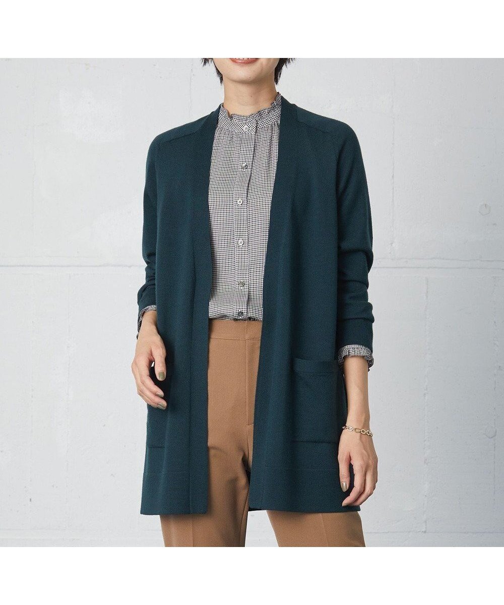 【ジェイ プレス/J.PRESS】の【洗える】KNIT BASIC ロング カーディガン インテリア・キッズ・メンズ・レディースファッション・服の通販 founy(ファニー) 　ファッション　Fashion　レディースファッション　Fashion for Women　トップス・カットソー　Cut & Sew Tops　ニット　Knit Tops & Sweaters　カーディガン・羽織り　Layered Style Cardigans　カーディガン　Cardigan, Knitwear　シンプル　Simple, Minimal　ミドル　Middle Length, Mid Height　ロング　Long, Long-Length　洗える　Machine Washable　A/W・秋冬　Autumn/Winter　ダークグリーン系|ID: prp329100004678699 ipo3291000000034257091