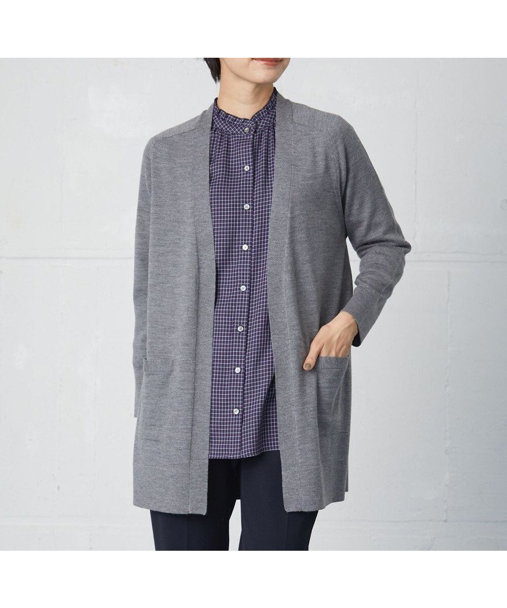 【ジェイ プレス/J.PRESS】の【洗える】KNIT BASIC ロング カーディガン インテリア・キッズ・メンズ・レディースファッション・服の通販 founy(ファニー) 　ファッション　Fashion　レディースファッション　Fashion for Women　トップス・カットソー　Cut & Sew Tops　ニット　Knit Tops & Sweaters　カーディガン・羽織り　Layered Style Cardigans　カーディガン　Cardigan, Knitwear　シンプル　Simple, Minimal　ミドル　Middle Length, Mid Height　ロング　Long, Long-Length　洗える　Machine Washable　A/W・秋冬　Autumn/Winter　ライトグレー系|ID: prp329100004678699 ipo3291000000034257092