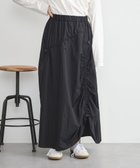 【アースミュージックアンドエコロジー/earth music&ecology】のドロストギャザースカート ブラック|ID: prp329100004678990 ipo3291000000033801633