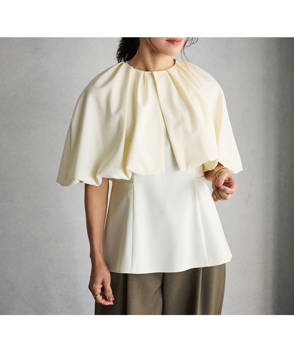 【ハッシュニュアンス/#Newans】の取り外し可能ケープ付きペプラムブラウス インテリア・キッズ・メンズ・レディースファッション・服の通販 founy(ファニー) ファッション Fashion レディースファッション Fashion for Women トップス・カットソー Cut & Sew Tops シャツ・ブラウス・オフィスカジュアル Elegant Blouses & Button-Ups インナー Innerwear カットソー Cut and Sewn Top ジャケット Jacket, Outerwear ストレッチ Stretch, Stretchy Fabric ノースリーブ Sleeveless, No-Sleeve バルーン Balloon, Balloon Silhouette ペプラム Peplum, Flared Hem 夏 Summer 春 Spring S/S・春夏 SS, Spring/Summer, Warm Season オフ|ID: prp329100004679035 ipo3291000000033801830