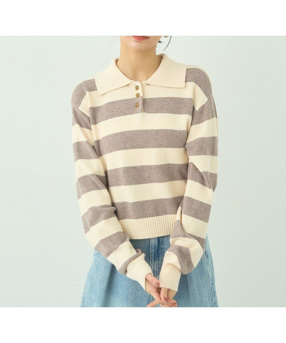 【アースミュージックアンドエコロジー/earth music&ecology】のラガーニット インテリア・キッズ・メンズ・レディースファッション・服の通販 founy(ファニー) ファッション Fashion レディースファッション Fashion for Women トップス・カットソー Cut & Sew Tops ニット Knit Tops & Sweaters おすすめ Recommended / Our Picks シンプル Simple, Minimal セーター Sweater, Knitwear デニム Denim, Jeans Material バランス Balance, Style Balance ボトム Bottoms, Lower Wear ボーダー Border, Stripe ポケット Pocket, Pocket Detail 夏 Summer 春 Spring S/S・春夏 SS, Spring/Summer, Warm Season Border Ivory|ID: prp329100004679053 ipo3291000000033801908