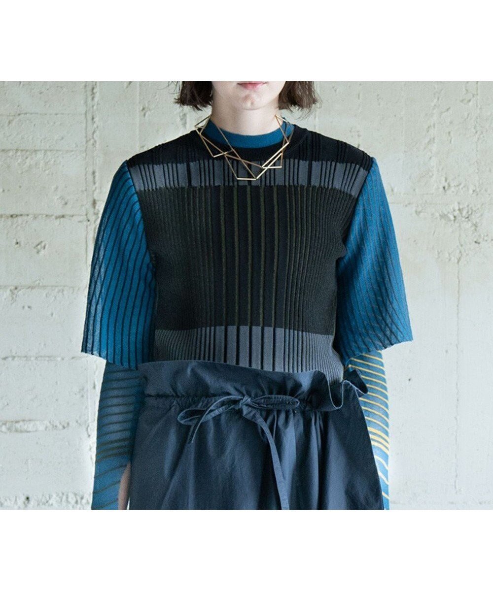 【コキュウ/COQ】のFUSION レイヤードリブニット インテリア・キッズ・メンズ・レディースファッション・服の通販 founy(ファニー) ファッション Fashion レディースファッション Fashion for Women トップス・カットソー Cut & Sew Tops ニット Knit Tops & Sweaters 春 Spring コレクション Collection, Seasonal Line シアー Sheer, See-Through ストライプ Stripe, Striped Pattern ストレッチ Stretch, Stretchy Fabric セーター Sweater, Knitwear バランス Balance, Style Balance ボーダー Border, Stripe S/S・春夏 SS, Spring/Summer, Warm Season 犬 Dog 夏 Summer ブラック|ID: prp329100004679077 ipo3291000000033802029