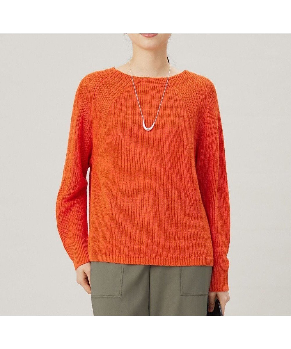 【自由区/JIYU-KU】の【WEB限定カラーあり・洗える】リネンミドルゲージボートネック ニット インテリア・キッズ・メンズ・レディースファッション・服の通販 founy(ファニー) 　ファッション　Fashion　レディースファッション　Fashion for Women　トップス・カットソー　Cut & Sew Tops　ニット　Knit Tops & Sweaters　シンプル　Simple, Minimal　スリット　Slit, Slit Detail　セーター　Sweater, Knitwear　トレンド　Trend, Trending Now　フランス　France, French　フレンチ　French, French Style　プレート　Plate, Dish　ボトム　Bottoms, Lower Wear　リネン　Linen, Linen Fabric　リラックス　Relax, Relaxed Fit　冬　Winter / This Winter　夏　Summer　春　Spring　S/S・春夏　SS, Spring/Summer, Warm Season　洗える　Machine Washable　[新色]オレンジ|ID: prp329100004679097 ipo3291000000034308541