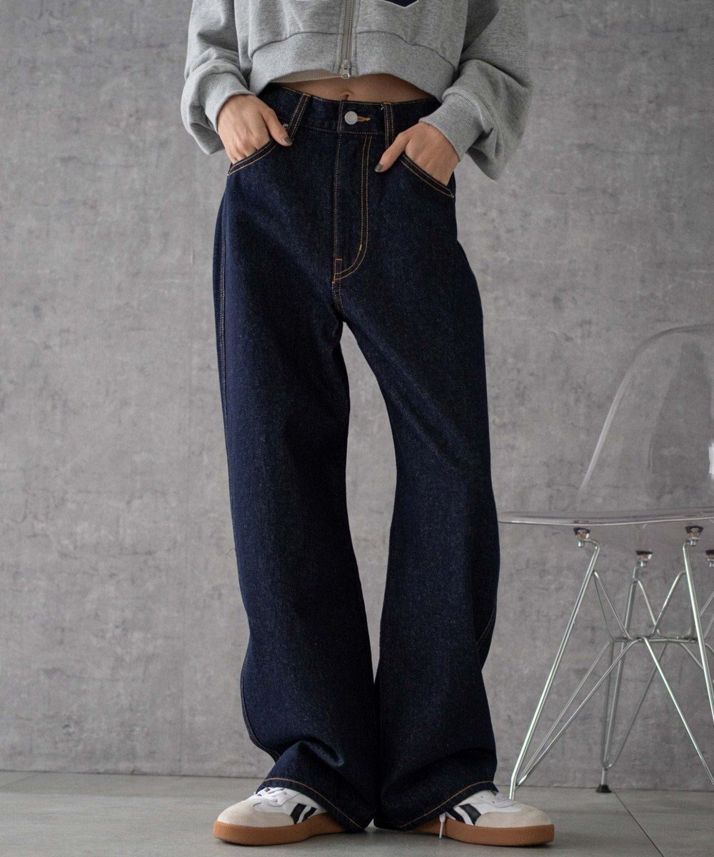 【ウィゴー/WEGO】の【新色追加/美脚/XSSMLサイズ展開】ストレートデニムパンツ インテリア・キッズ・メンズ・レディースファッション・服の通販 founy(ファニー) 　ファッション　Fashion　レディースファッション　Fashion for Women　パンツ　Pants & Trousers　デニムパンツ・ジーンズ・美脚デニム　Denim Jeans & Pants　インディゴ　Indigo Denim　ウォッシュ　Washed Finish　春　Spring　秋　Autumn　ジーンズ　Jeans, Denim Pants　ストレート　Straight, Straight Cut　スニーカー　Sneakers, Trainers　スマホ　Smartphone, Mobile Device　ダメージ　Distressed, Destroyed　デニム　Denim, Jeans Material　トレンド　Trend, Trending Now　フィット　Fit, Slim Fit　ボトム　Bottoms, Lower Wear　ポケット　Pocket, Pocket Detail　ロング　Long, Long-Length　楽ちん　Easy Fit, Comfortable　冬　Winter / This Winter　S/S・春夏　SS, Spring/Summer, Warm Season　おすすめ　Recommended / Our Picks　夏　Summer　デニムインディゴ|ID: prp329100004679138 ipo3291000000035714446