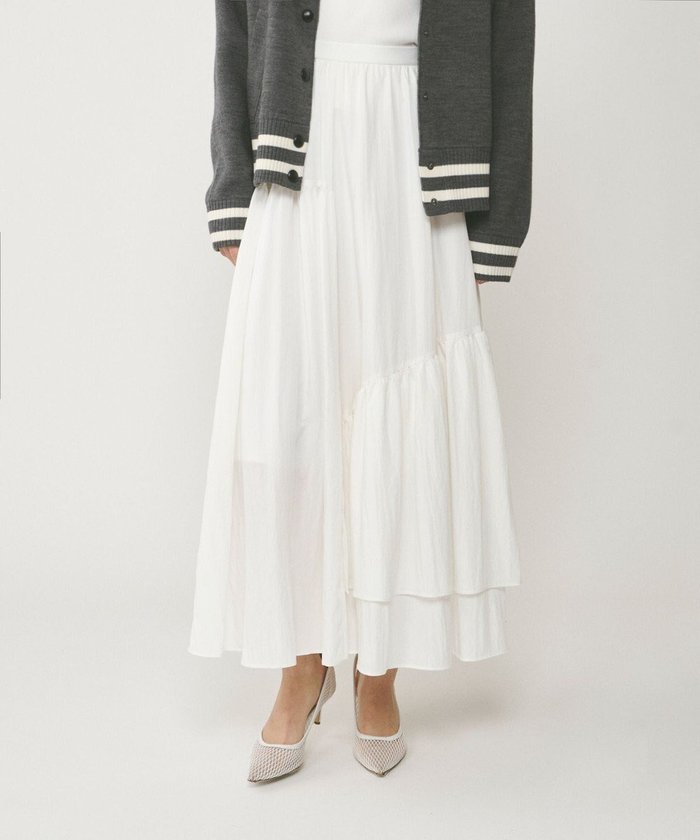 【グレース コンチネンタル/GRACE CONTINENTAL】のイレギュラーギャザースカート インテリア・キッズ・メンズ・レディースファッション・服の通販 founy(ファニー) https://founy.com/ ファッション Fashion レディースファッション Fashion for Women スカート Skirts イレギュラー Irregular Design 春 Spring ギャザー Gathered, Ruffled ストライプ Stripe, Striped Pattern セットアップ Set-Up, Coordinated Outfit とろみ Fluid, Flowy Fabric タフタ Taffeta, Structured Fabric ワッシャー Washer, Crinkled Finish S/S・春夏 SS, Spring/Summer, Warm Season おすすめ Recommended / Our Picks 夏 Summer |ID: prp329100004679187 ipo3291000000033802559