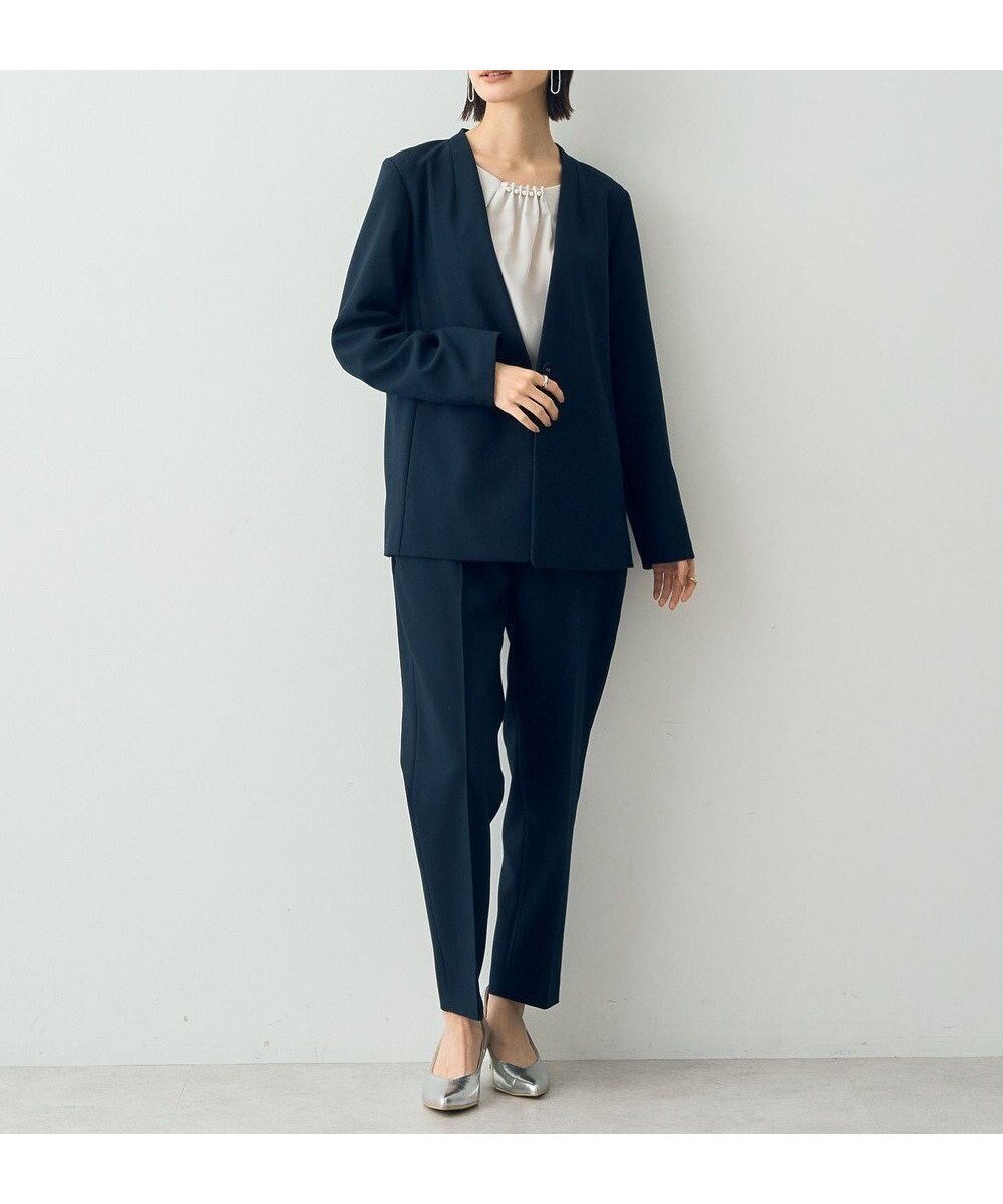 【イェッカ ヴェッカ/YECCA VECCA】のストレッチピンタックパンツ インテリア・キッズ・メンズ・レディースファッション・服の通販 founy(ファニー) 　ファッション　Fashion　レディースファッション　Fashion for Women　パンツ　Pants & Trousers　おすすめ　Recommended / Our Picks　エレガント 上品　Elegant　ジャケット　Jacket, Outerwear　ストレッチ　Stretch, Stretchy Fabric　セットアップ　Set-Up, Coordinated Outfit　センター　Center, Center Line　フロント　Front, Front Design　ポケット　Pocket, Pocket Detail　夏　Summer　S/S・春夏　SS, Spring/Summer, Warm Season　A/W・秋冬　Autumn/Winter　Navy|ID: prp329100004679228 ipo3291000000033802726