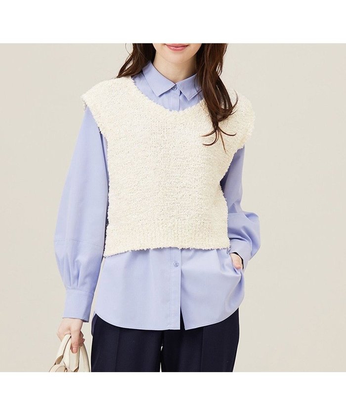 【エニィ スィス/any SiS】の【前後着用可】リボンヤーン ベスト インテリア・キッズ・メンズ・レディースファッション・服の通販 founy(ファニー) https://founy.com/ ファッション Fashion レディースファッション Fashion for Women アウター Coat / Outerwear Collection トップス・カットソー Cut & Sew Tops ベスト&ジレ / 重ね着スタイル Vests & Gilets おすすめ Recommended / Our Picks カットソー Cut and Sewn Top バランス Balance, Style Balance フェミニン Feminine, Girly ベスト Vest, Waistcoat ミックス Mix, Mixed Style 夏 Summer 新作・新入荷 New Arrivals / New In 春 Spring S/S・春夏 SS, Spring/Summer, Warm Season |ID: prp329100004679242 ipo3291000000034724971