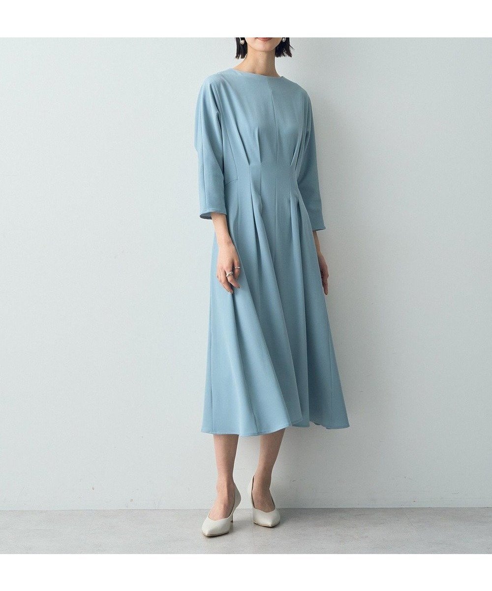 【イェッカ ヴェッカ/YECCA VECCA】のタックデザインドレス インテリア・キッズ・メンズ・レディースファッション・服の通販 founy(ファニー) 　ファッション　Fashion　レディースファッション　Fashion for Women　ワンピース　Dresses　フォーマル・パーティードレス・結婚式用ドレス　Elegant & Casual Dresses　おすすめ　Recommended / Our Picks　アクセサリー　Fashion Accessories　シャーリング　Shirring, Ruched　スリーブ　Sleeve, Long Sleeve / Short Sleeve　ドレス　Dress, One-Piece　ドレープ　Drape, Draping Fabric　フィット　Fit, Slim Fit　ポケット　Pocket, Pocket Detail　エレガント 上品　Elegant　夏　Summer　S/S・春夏　SS, Spring/Summer, Warm Season　A/W・秋冬　Autumn/Winter　Blue|ID: prp329100004679302 ipo3291000000033802999