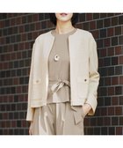 【自由区/JIYU-KU】の【洗える】ライトカラミノーカラー ジャケット ベージュ×オフ|ID: prp329100004679304 ipo3291000000033803009