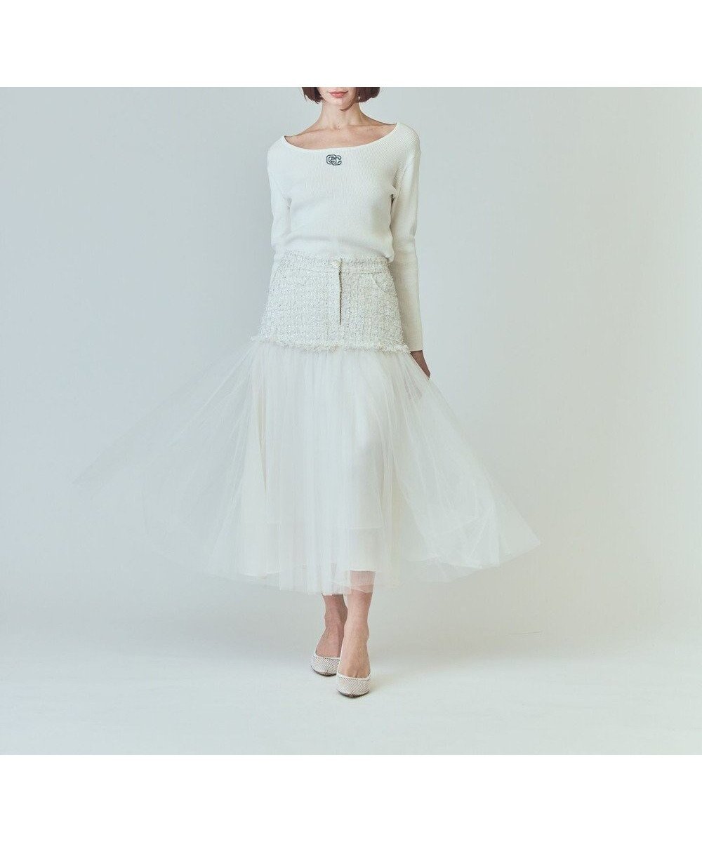 【グレース コンチネンタル/GRACE CONTINENTAL】のツイードコンビチュールスカート 人気、トレンドファッション・服の通販 founy(ファニー) ファッション Fashion レディースファッション Fashion for Women スカート Skirts おすすめ Recommended / Our Picks ジャケット Jacket, Outerwear セットアップ Set-Up, Coordinated Outfit チュール Tulip, Tulip Motif フェミニン Feminine, Girly フランス France, French 夏 Summer 春 Spring S/S・春夏 SS, Spring/Summer, Warm Season other-1|ID: prp329100004679324 ipo3291000000033803088