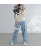 【エニィ スィス/any SiS】の【美Denimシリーズ】セミカーブワイド デニム ブリーチインディゴ|ID: prp329100004679354 ipo3291000000034296214