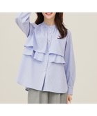 【エニィ スィス/any SiS】の【洗える】ラッフルレイヤード ブラウス ブルーストライプ|ID: prp329100004679355 ipo3291000000034473865
