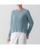 【23区/NIJYUSANKU】の【Oggi3月号掲載/洗える】コットンギマ ケーブル ニット ライトグリーン系|ID: prp329100004679395 ipo3291000000035381768