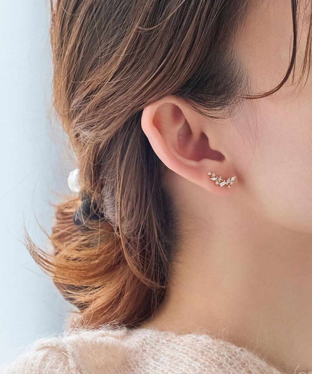 【フィービィー/phoebe】の2wayパーティクルフラワーピアス イヤリング 人気、トレンドファッション・服の通販 founy(ファニー) 　ファッション　Fashion　レディースファッション　Fashion for Women　ジュエリー　Jewelry　ファッションリング　Fashion Rings　イヤリング・フープ・ドロップタイプ　Hoop, Drop & Clip Earrings　アクセサリー　Fashion Accessories　イヤリング　Earrings　フラワー　Flower, Floral　モチーフ　Motif, Design Theme　エレガント 上品　Elegant　 other-1|ID: prp329100004679418 ipo3291000000033803389