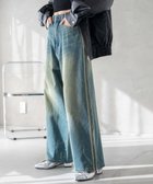 【ウィゴー/WEGO】のサイドラインワイドデニムパンツ デニム中濃加工色|ID: prp329100004679459 ipo3291000000033803537